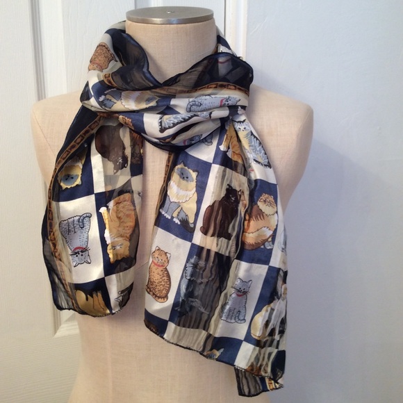 Vintage Accessories - VINTAGE kitty scarf.
